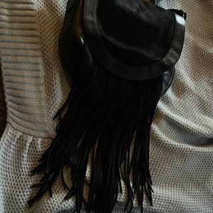 beautiful black leather purse handmade only worn a couple times, real leather!